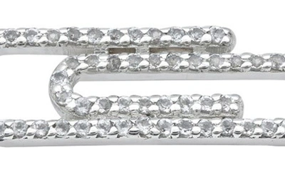Samuel B. White Topaz Paper Clip Charm Bracelet In White/ Silver