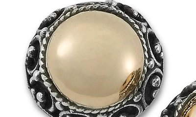 Samuel B. Sterling Silver & 18k Rose Gold Button Stud Earrings In Silver And Rose Gold