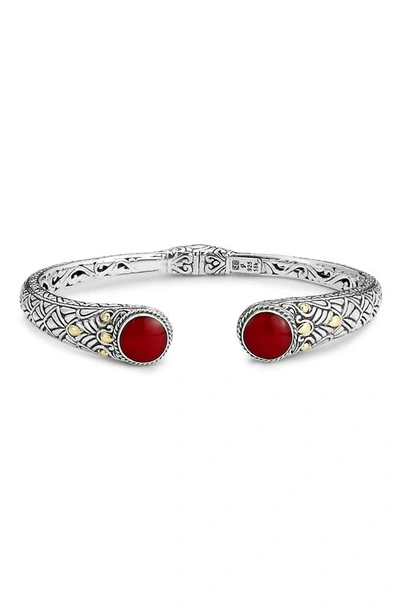 Shop Samuel B. Sterling Silver & 18k Gold Semiprecious Stone Bangle Bracelet In Red