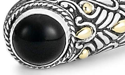 Samuel B. 18k & Silver 3.90 Ct. Tw. Onyx Bangle Bracelet In Black