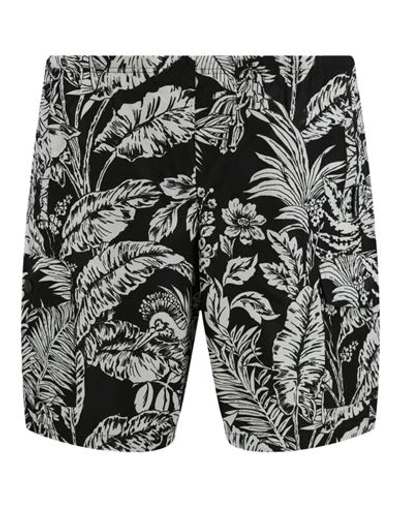 Shop Palm Angels Jungle Parrots Swim Shorts Man Swim Trunks Black Size Xxl Polyester