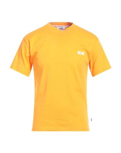 Shop Gcds Man T-shirt Orange Size Xs Cotton