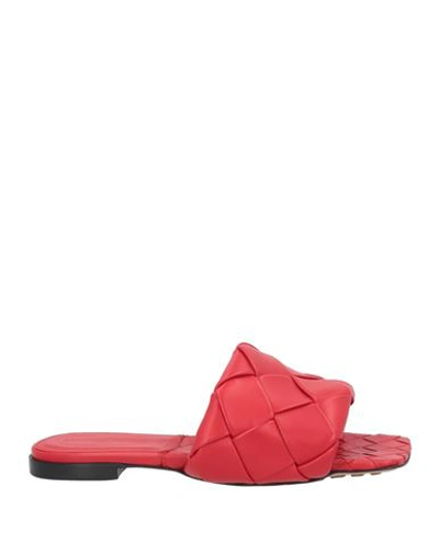 Shop Bottega Veneta Woman Sandals Red Size 6.5 Soft Leather