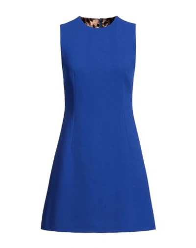 Shop Dolce & Gabbana Woman Mini Dress Bright Blue Size 2 Wool