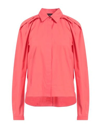 Shop Rochas Woman Shirt Coral Size 2 Cotton In Red