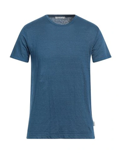 Shop Crossley Man T-shirt Slate Blue Size L Linen, Elastane