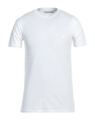 Shop Trussardi Man T-shirt White Size 3xl Cotton, Elastane