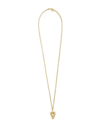 Shop Philipp Plein 3d $kull Crystal Cable Chain Necklace Man Necklace Gold Size Onesize Stainless Steel
