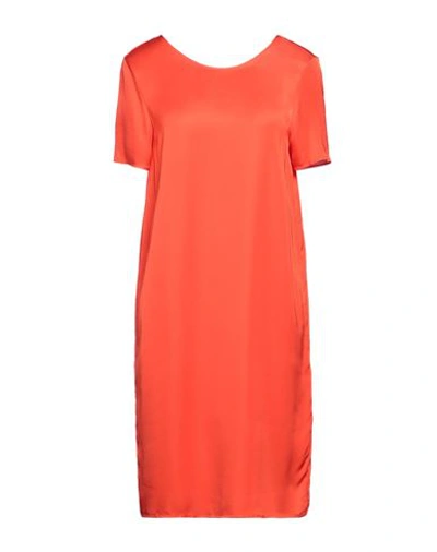 Shop Manila Grace Woman Midi Dress Orange Size 8 Viscose