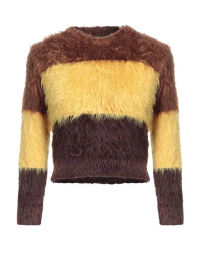Shop Dsquared2 Woman Sweater Dark Brown Size L Polyamide