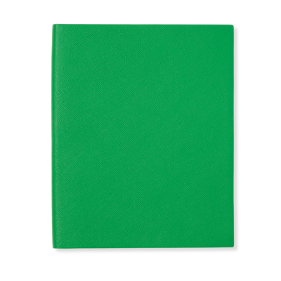 Shop Smythson Portobello Notebook In Panama In Bright Emerald