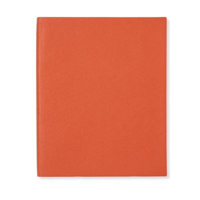 Shop Smythson Portobello Notebook In Panama In Orange