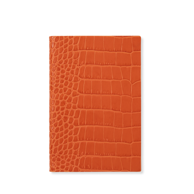 Shop Smythson Chelsea Notebook In Mara In Orange