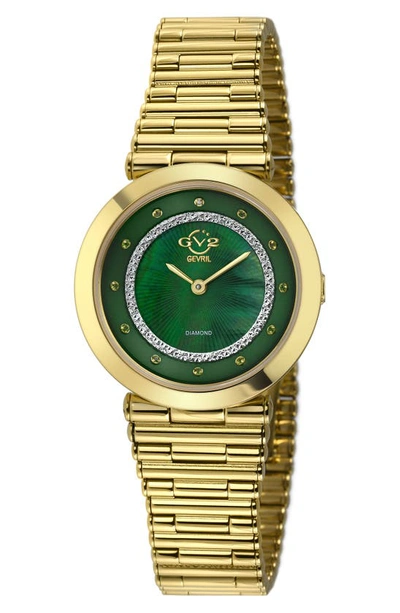 Shop Gv2 Burano Diamond Swiss Bracelet Watch, 34mm In Gold