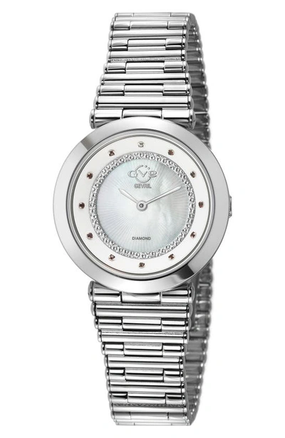 Shop Gv2 Burano Diamond Swiss Bracelet Watch, 34mm In Silver