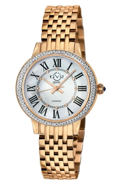 Gv2 Astor Iii Diamond Swiss Bracelet Watch, 34mm In Rose Gold