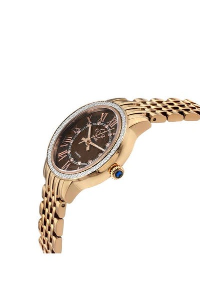 Gv2 Astor Iii Diamond Swiss Bracelet Watch, 34mm In Rose Gold