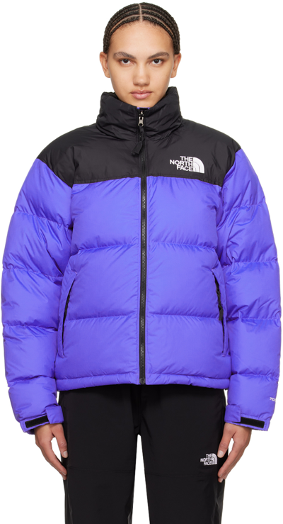 Shop The North Face Blue & Black 1996 Retro Nuptse Down Jacket In Qbo Solar Blue