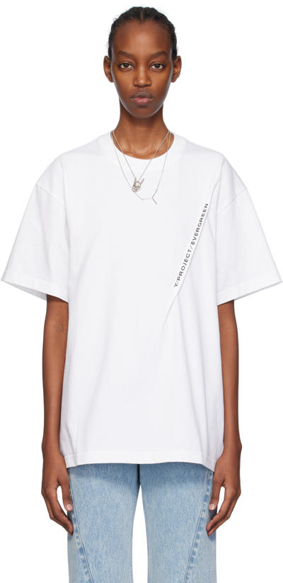 Shop Y/project White Pinched T-shirt In Optic White