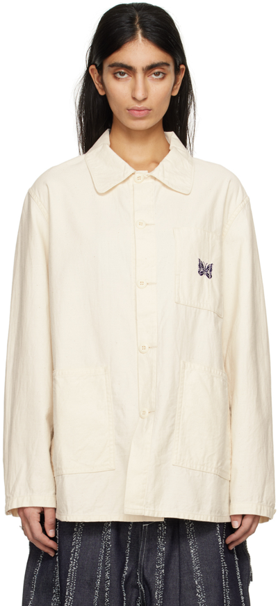 Shop Needles Off-white D.n. Jacket In A-white