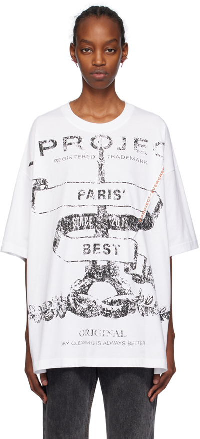 Shop Y/project White 'paris' Best' T-shirt In Optic White