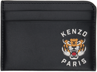 Shop Kenzo Black  Paris Lucky Tiger Card Holder