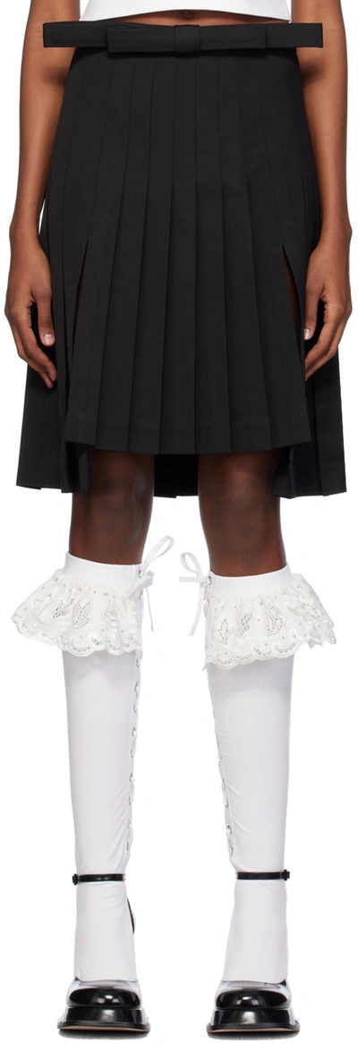 Shushu-tong Ssense Exclusive Black Split Pleats Miniskirt In Ut152ba100