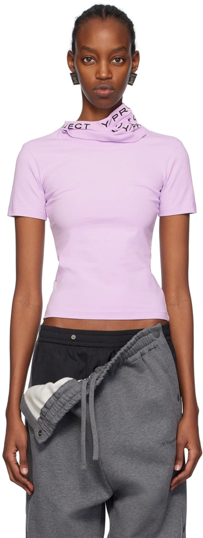 Shop Y/project Purple Triple Collar T-shirt In Lilac