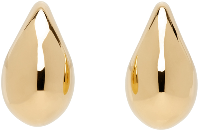 Shop Bottega Veneta Gold Large Drop Earrings In 8120 Yellow Gold