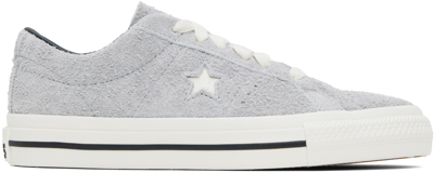 Shop Converse Gray Cons One Star Pro Sneakers In Ash Grey/egret/black