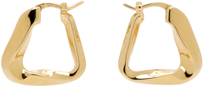 Shop Bottega Veneta Gold Essentials Hoop Earrings In 8120 Yellow Gold