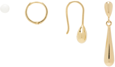 Shop Lemaire Gold Piercings Earrings Set In Ye545 Gold