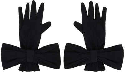 Shop Shushu-tong Ssense Exclusive Black Bow Gloves
