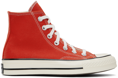Shop Converse Red Chuck 70 Vintage Canvas Sneakers In Fever Dream/egret/bl