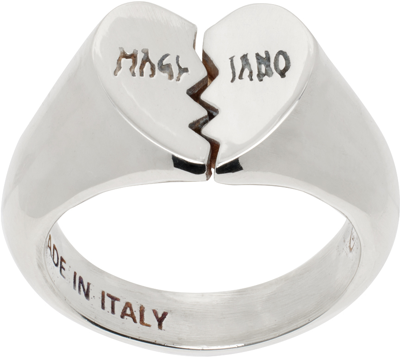 Shop Magliano Silver Mini Broken Heart Ring In 21 925 Silver