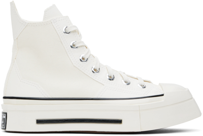 Shop Converse White Chuck 70 De Luxe Squared Sneakers In Egret/black/egret