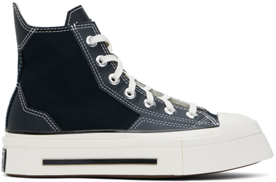 Shop Converse Black Chuck 70 De Luxe Squared Sneakers In Black/black/egret