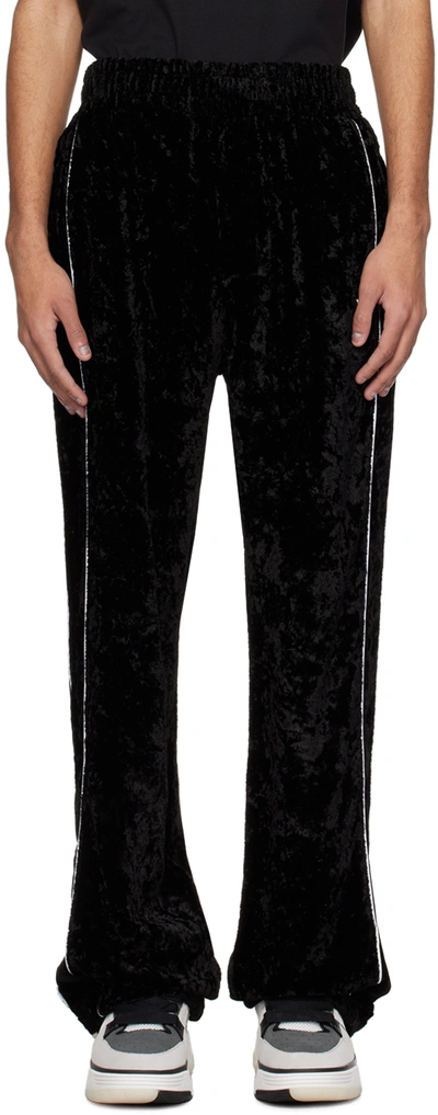 Shop Amiri Black Velvet Sweatpants