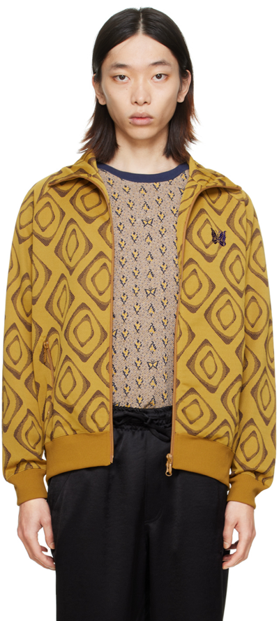 Shop Needles Yellow Jacquard Track Jacket In D-mustard