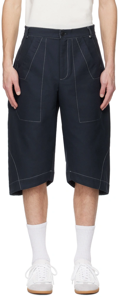 Shop Henrik Vibskov Navy Pack Shorts In 781, Navy Off White