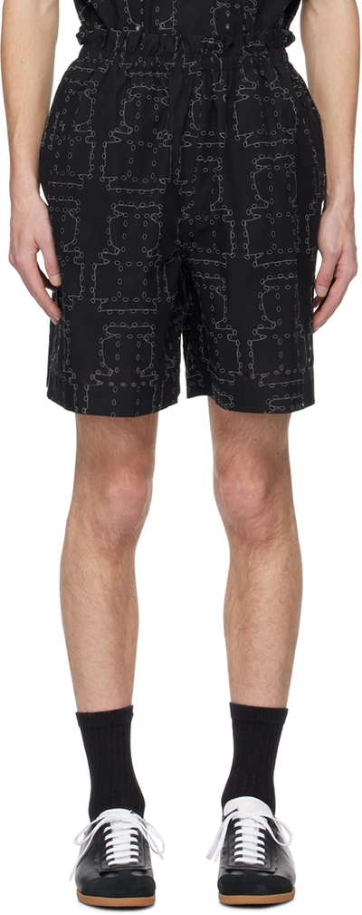 Shop Henrik Vibskov Black Waybill Shorts In Black Punche
