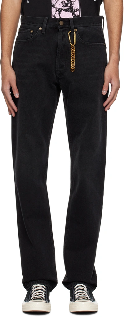 Darkpark Black Carabiner Jeans In Washed Black W100