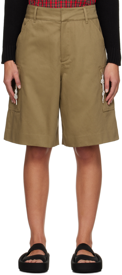 Shop Darkpark Khaki Nina Cargo Shorts In Military Green