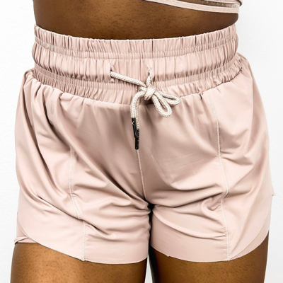 Shop Anna-kaci Drawstring Waist Lined Active Shorts In Pink