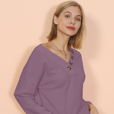 Shop Anna-kaci Drop Shoulder Textured Knit Sweater In Purple