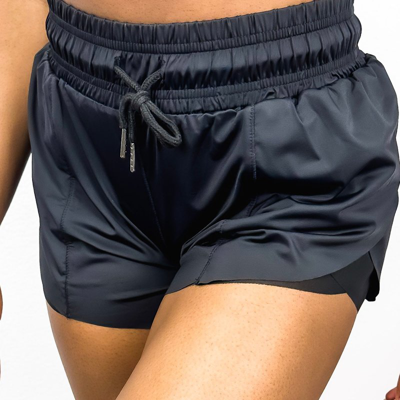 Shop Anna-kaci Drawstring Waist Lined Active Shorts In Black