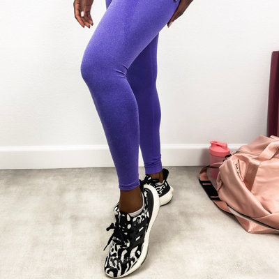 Shop Anna-kaci High Waisted Butt Lifting Leggings In Purple