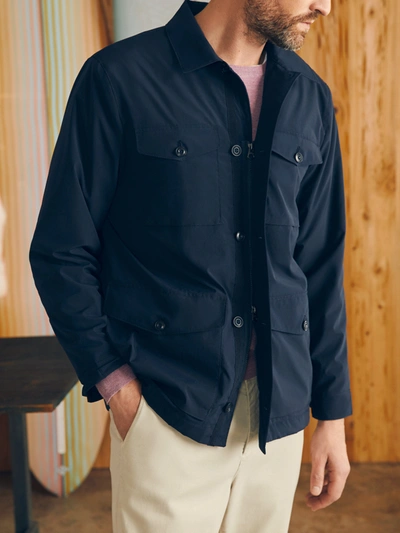 Shop Faherty Reserve Four Pocket Field Jacket In Northern Navy