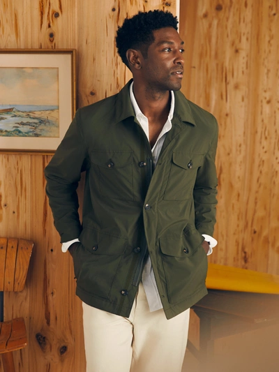 Shop Faherty Reserve Four Pocket Field Jacket In Cascade Olive