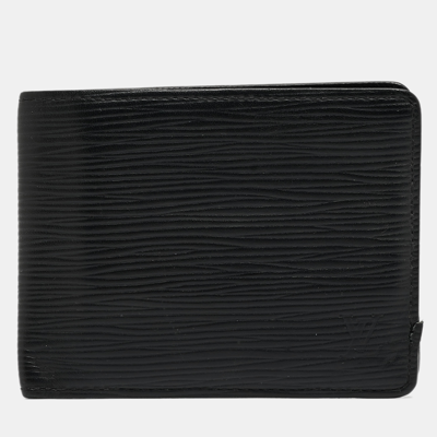 Pre-owned Louis Vuitton Black Epi Leather Slender Wallet
